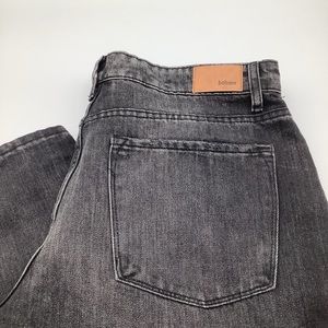 Bohme Womens Button Fly Distressed Black Jeans Size 15/31.
